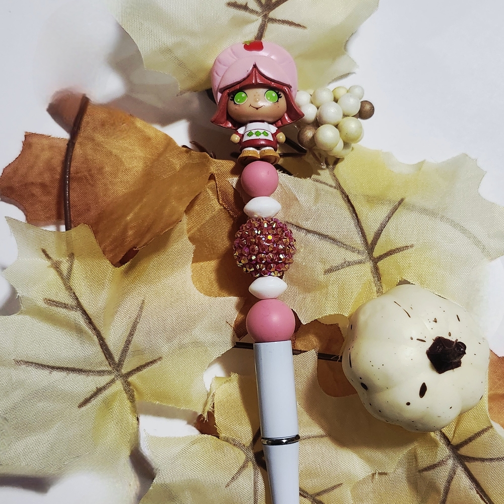 Charming Pink and White Character Pen